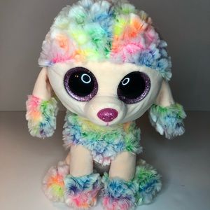Ty Beanie Boos 10" RAINBOW Poddle Dog Plush